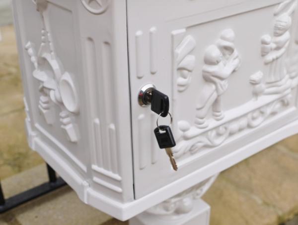 Product photograph of Aluminium White Post Box from Choice Furniture Superstore.