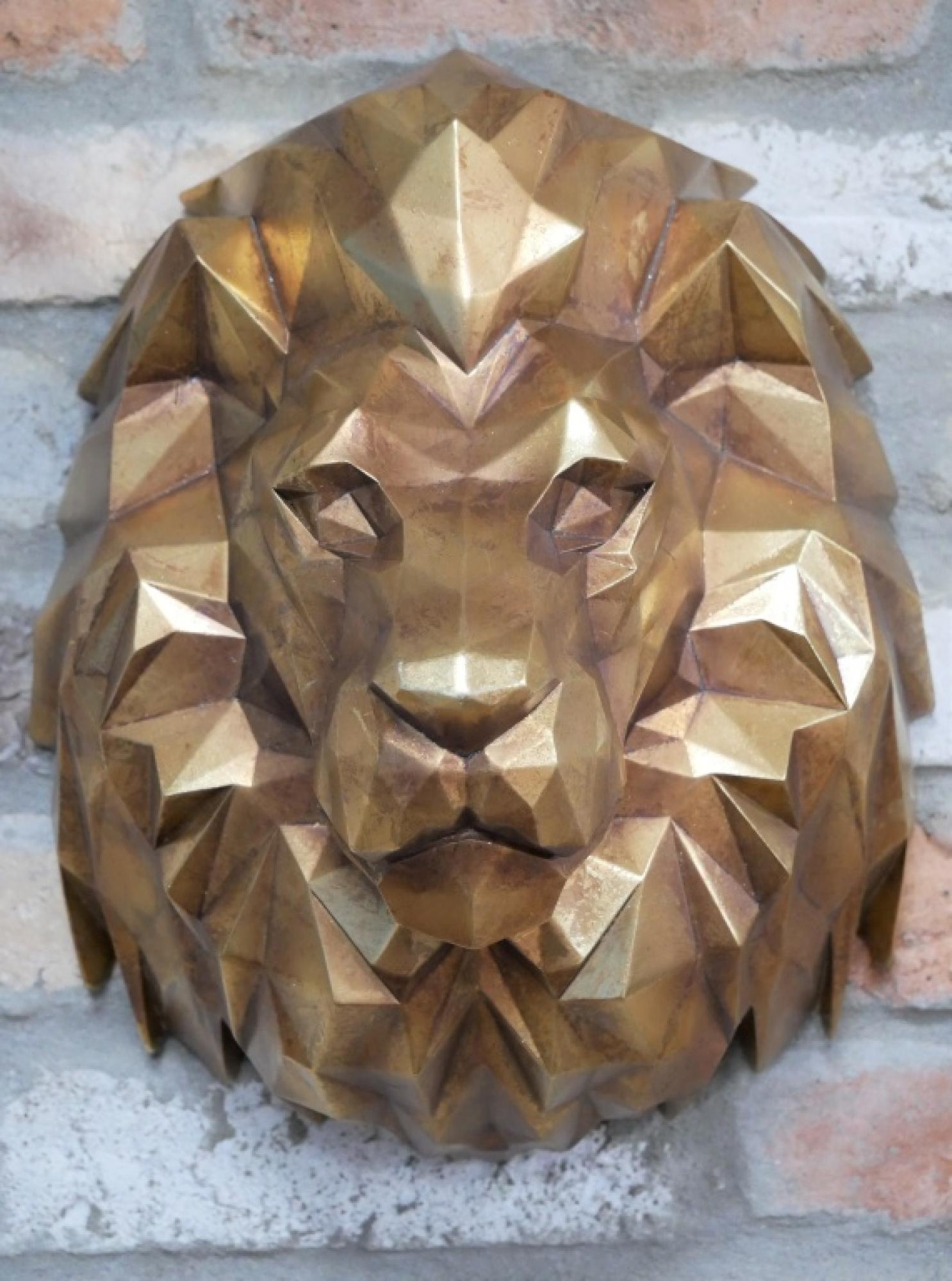 Product photograph of Geometric Lion Head Set Of 2 from Choice Furniture Superstore.