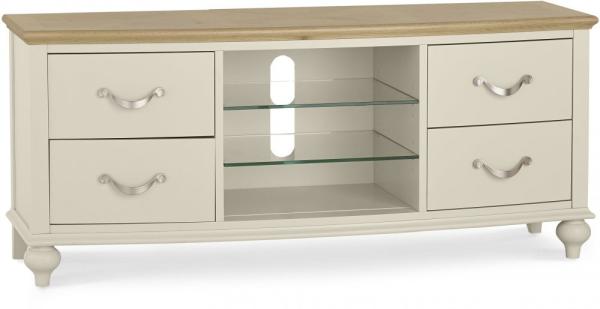 Product photograph of Bentley Designs Montreux Pale Oak And Antique White 4 Drawer Tv Unit from Choice Furniture Superstore.