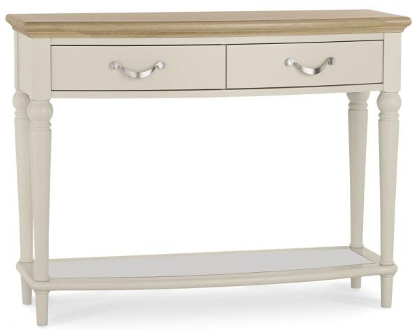 Product photograph of Bentley Designs Montreux Pale Oak And Antique White 2 Drawer Console Table from Choice Furniture Superstore.