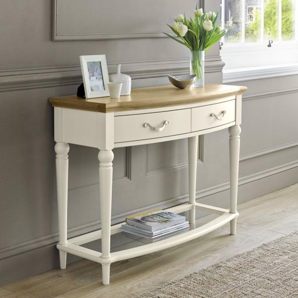 Product photograph of Bentley Designs Montreux Pale Oak And Antique White 2 Drawer Console Table from Choice Furniture Superstore.