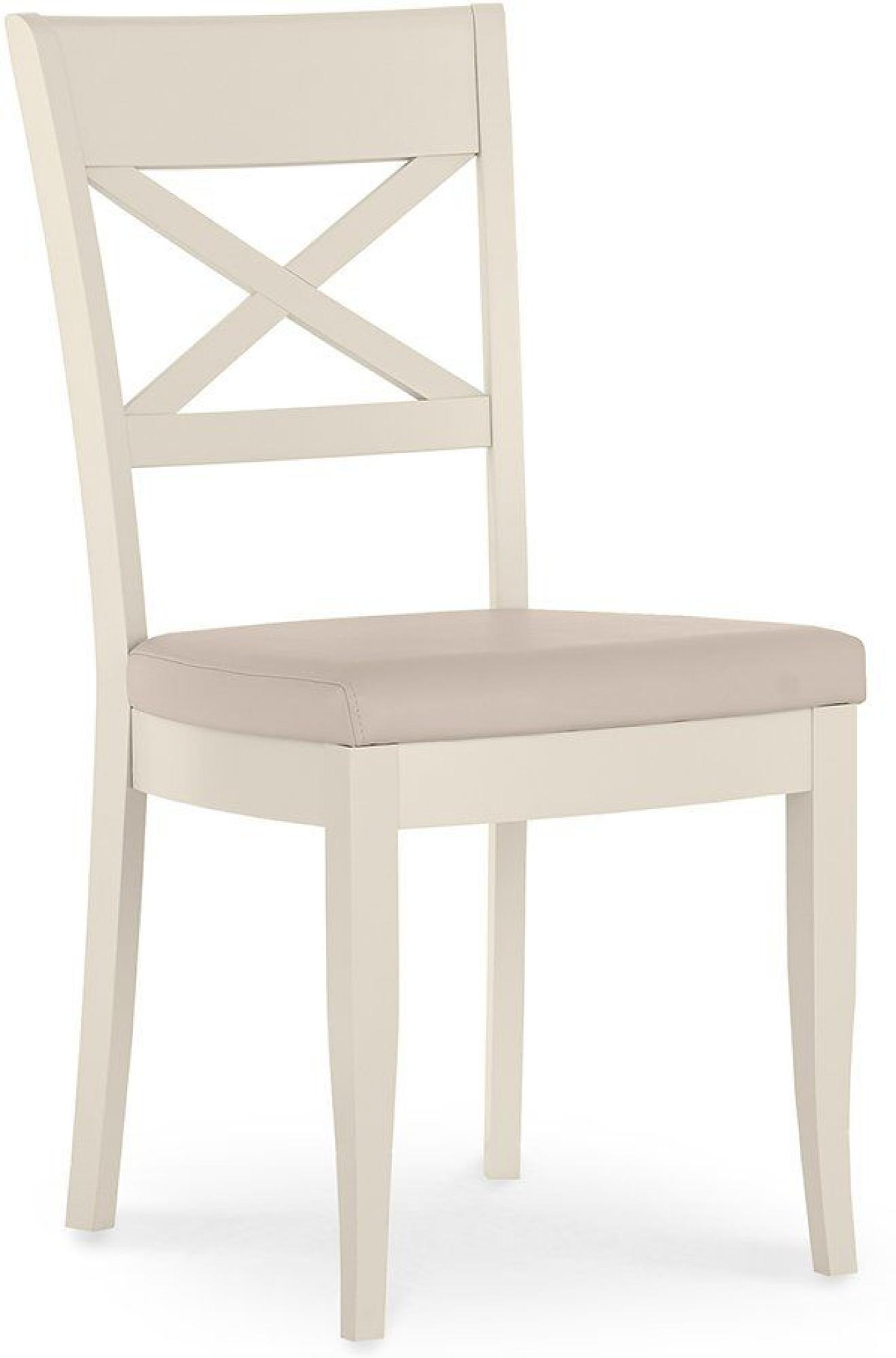 Product photograph of Bentley Designs Montreux Antique White And Ivory Bonded Leather Dining Chair - Sold In Pairs from Choice Furniture Superstore.