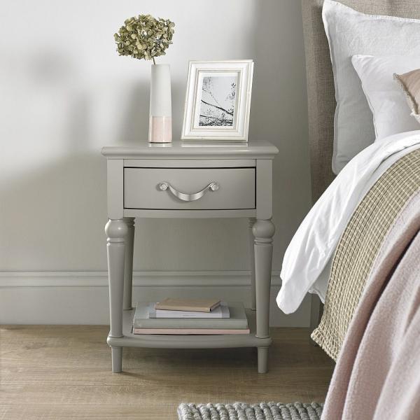 Product photograph of Bentley Designs Montreux Urban Grey 1 Drawer Bedside Table from Choice Furniture Superstore.