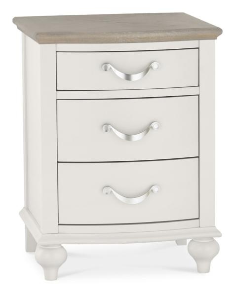 Product photograph of Bentley Designs Montreux Grey Washed Oak And Soft Grey 3 Drawer Bedside Cabinet from Choice Furniture Superstore.