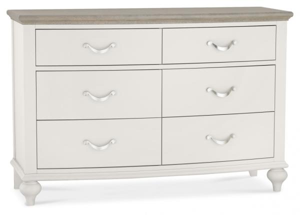 Product photograph of Bentley Designs Montreux Grey Washed Oak And Soft Grey 6 Drawer Wide Chest from Choice Furniture Superstore.
