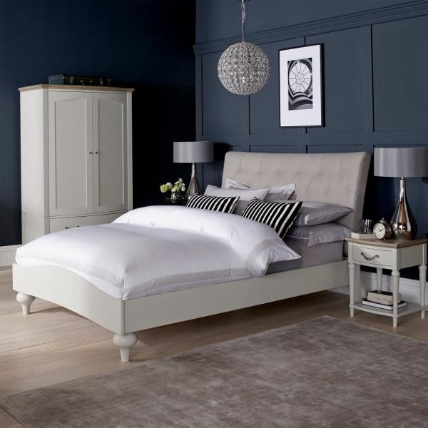 Product photograph of Bentley Designs Montreux Soft Grey And Pebble Grey Fabric 4ft Small Double Bed from Choice Furniture Superstore.