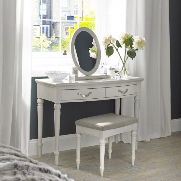 Product photograph of Bentley Designs Montreux Soft Grey Pebble Grey Fabric Stool from Choice Furniture Superstore.