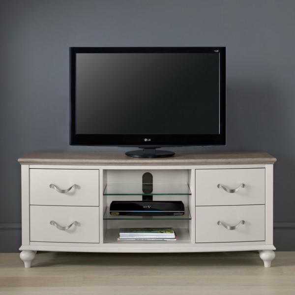 Product photograph of Bentley Designs Montreux Grey Washed Oak And Soft Grey Entertainment Unit 43in Plasma from Choice Furniture Superstore.