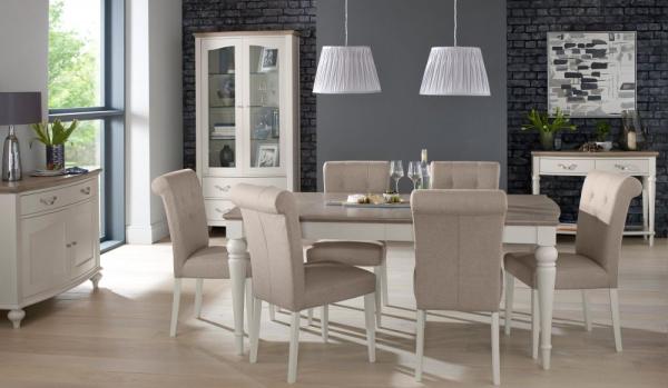 Product photograph of Bentley Designs Montreux Soft Grey Upholstered Dining Chair - Pebble Grey Fabric Sold In Pairs from Choice Furniture Superstore.