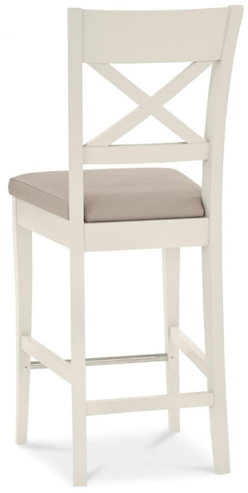 Product photograph of 2 X Bentley Designs Montreux Soft Grey X Back Bar Stool - Grey Bonded Leather from Choice Furniture Superstore.