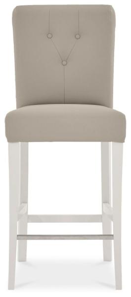 Product photograph of Bentley Designs Montreux Soft Grey Upholstered Bar Stool - Grey Bonded Leather Sold In Pairs from Choice Furniture Superstore.