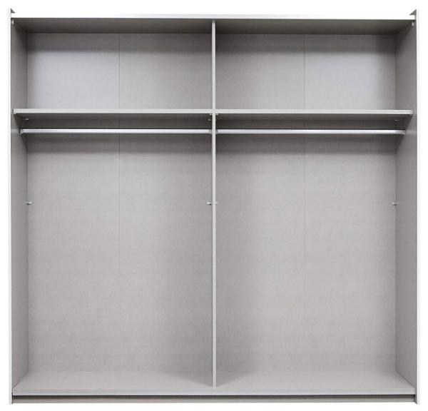 Product photograph of In Stock Rauch Korbach Metallic Grey And Stone Grey 2 Door Sliding Wardrobe With Mirror Includes Accessory Pack Basic 2 Clothes Rails 2 Shelves - 218cm from Choice Furniture Superstore.