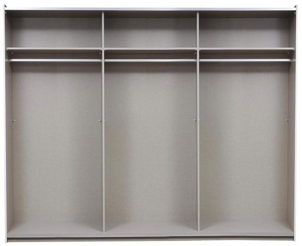 Product photograph of In Stock Rauch Korbach Metallic Grey And Stone Grey 2 Door Sliding Wardrobe With Mirror Includes Accessory Pack Basic 3 Clothes Rails 3 Shelves - 261cm from Choice Furniture Superstore.