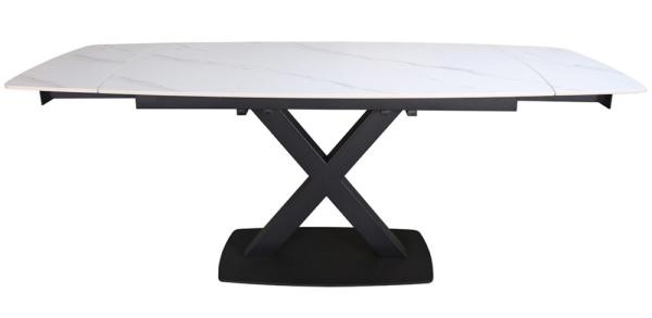 Product photograph of Vernal White Sintered Stone 4 Seater Extending Dining Table from Choice Furniture Superstore.