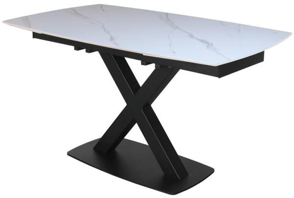 Product photograph of Vernal White Sintered Stone 4 Seater Extending Dining Table from Choice Furniture Superstore.