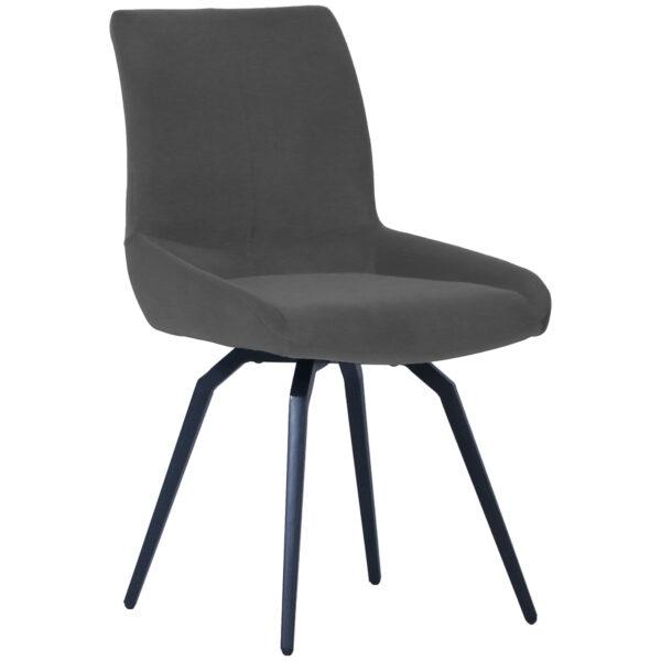 Product photograph of Malcom Dark Grey Velvet Fabric Swivel Dining Chair Sold In Pairs from Choice Furniture Superstore.