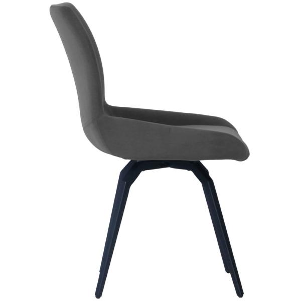 Product photograph of Malcom Dark Grey Velvet Fabric Swivel Dining Chair Sold In Pairs from Choice Furniture Superstore.