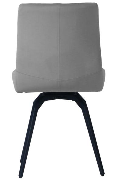 Product photograph of Malcom Light Grey Velvet Fabric Swivel Dining Chair Sold In Pairs from Choice Furniture Superstore.