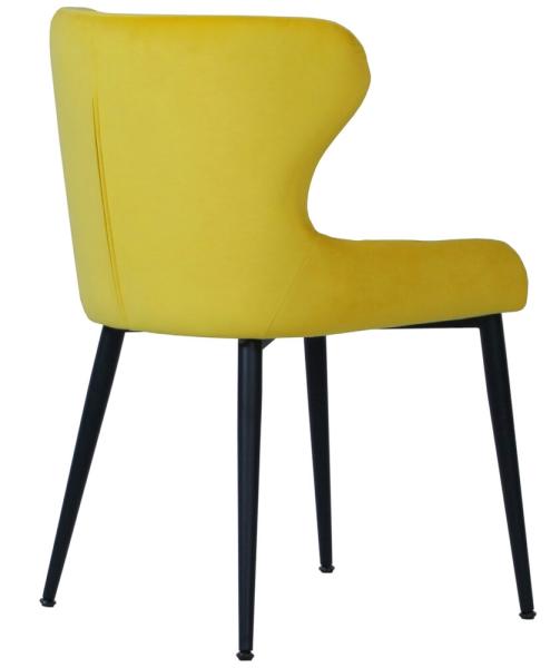 Product photograph of Olean Yellow Velvet Fabric Dining Chair Sold In Pairs from Choice Furniture Superstore.