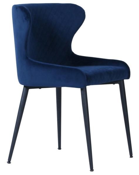 Product photograph of Olean Navy Blue Velvet Fabric Dining Chair Sold In Pairs from Choice Furniture Superstore.