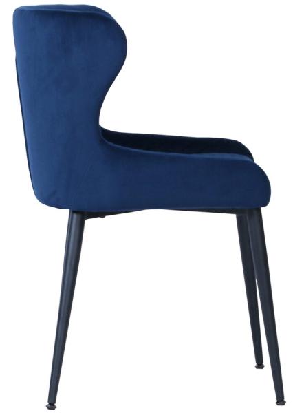 Product photograph of Olean Navy Blue Velvet Fabric Dining Chair Sold In Pairs from Choice Furniture Superstore.