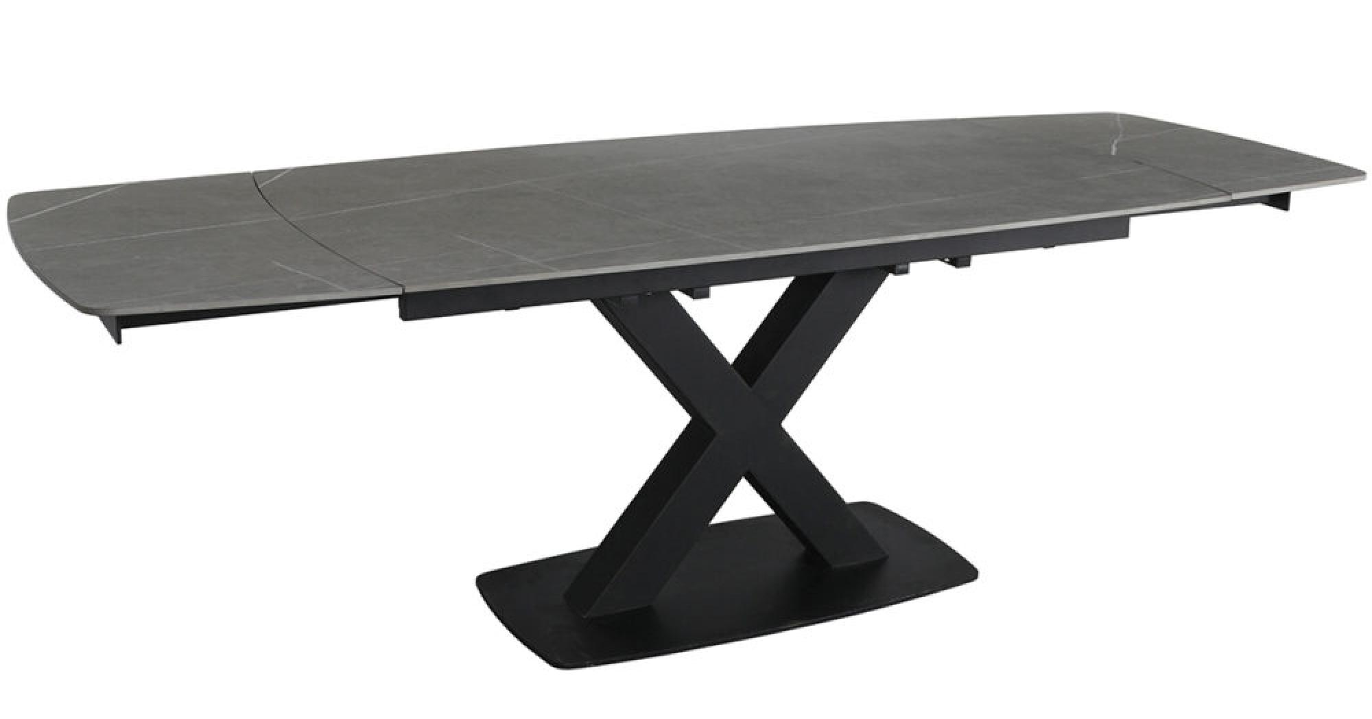 Product photograph of Vernal Grey Sintered Stone 6-8 Seater Extending Dining Table from Choice Furniture Superstore.