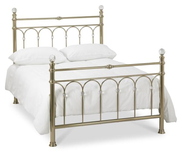 Product photograph of Bentley Designs Krystal Champagne Brass 5ft King Size Bedstead from Choice Furniture Superstore.