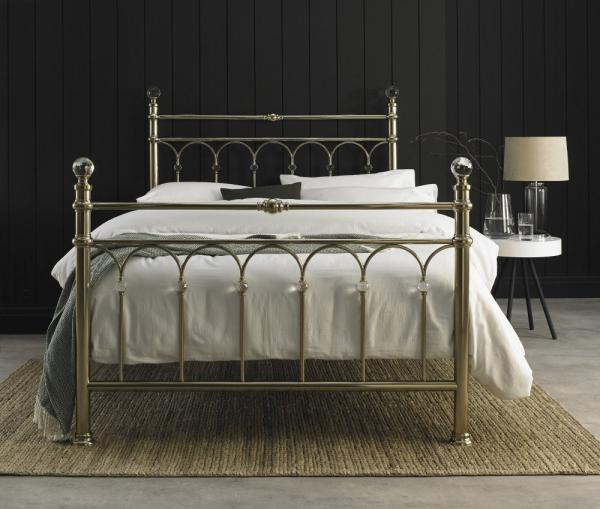 Product photograph of Bentley Designs Krystal Champagne Brass 5ft King Size Bedstead from Choice Furniture Superstore.