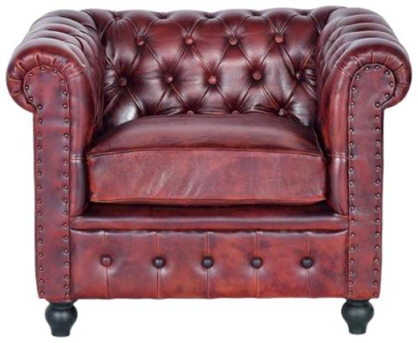 Product photograph of Calistoga Brown Leather Chester Armchair from Choice Furniture Superstore.