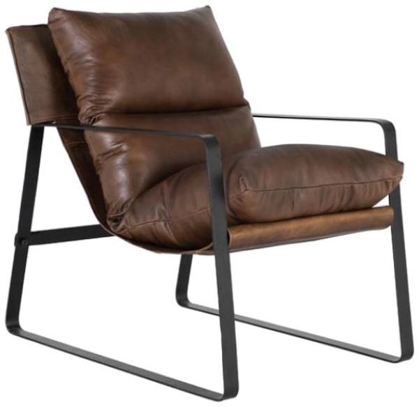 Product photograph of Dunmor Brown Leather Upholstered Armchair from Choice Furniture Superstore.