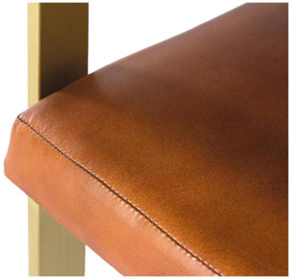 Product photograph of Delisle Golden And Brown Leather Armchair from Choice Furniture Superstore.