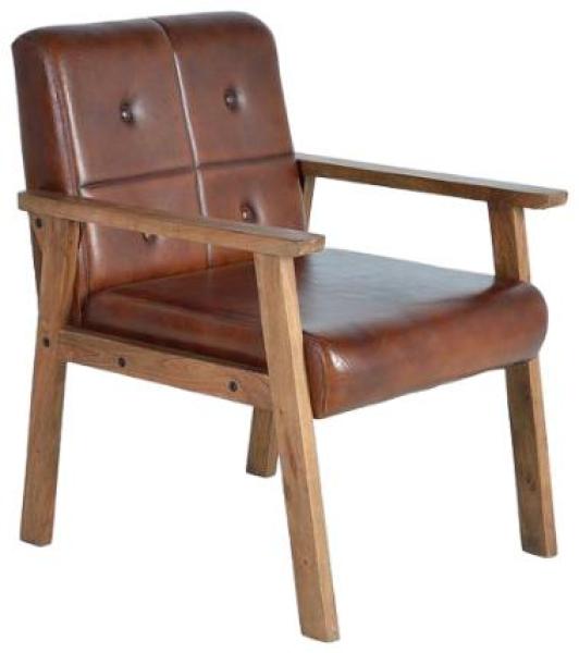 Product photograph of Belhaven Leather And Wood Armchair from Choice Furniture Superstore.