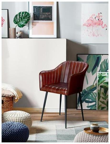 Product photograph of Ephraim Industrial Leather Upholstered Armchair from Choice Furniture Superstore.