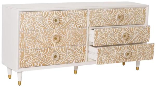 Product photograph of Dover Carved Mango Tree Wood Dresser from Choice Furniture Superstore.