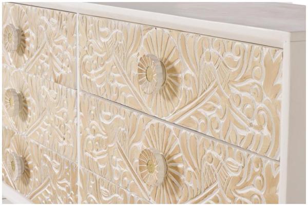 Product photograph of Dover Carved Mango Tree Wood Dresser from Choice Furniture Superstore.