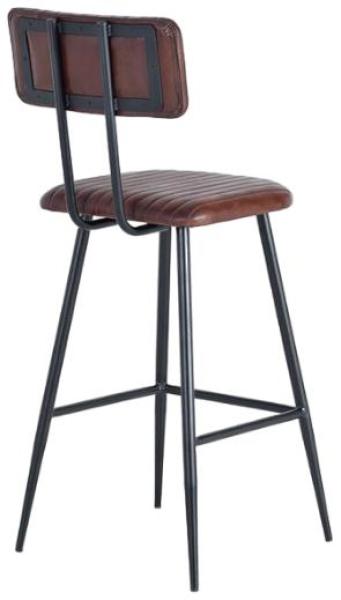 Product photograph of Boliwa Upholstered Brown Leather Bar Stool Sold In Pairs from Choice Furniture Superstore.