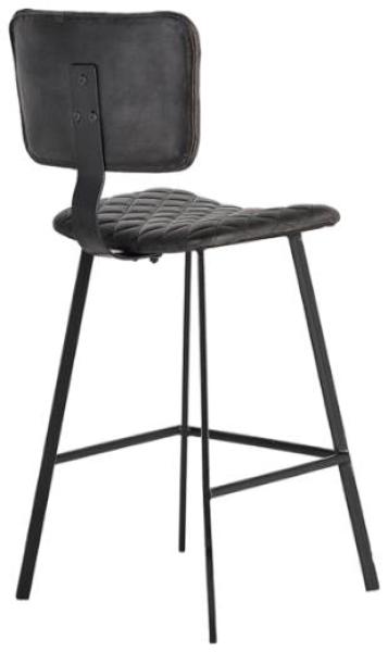 Product photograph of Danidun Dark Grey Leather Bar Stool Sold In Pairs from Choice Furniture Superstore.