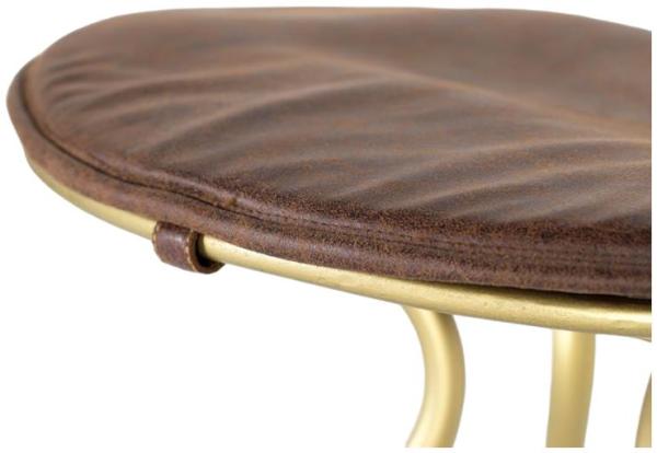 Product photograph of 2 X Biyong Brown Leather Stool from Choice Furniture Superstore.