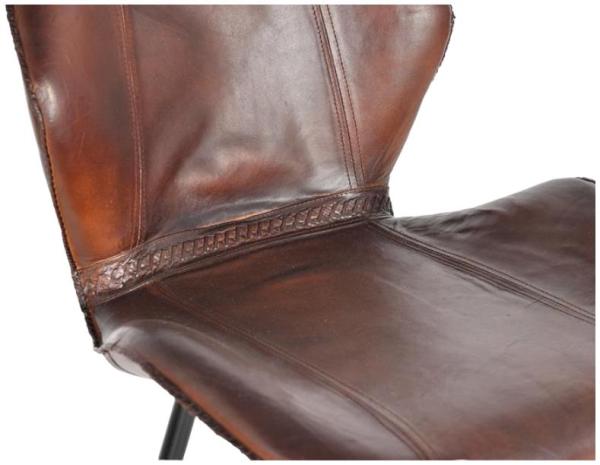 Product photograph of 2 X Caiziwan Industrial Brown Leather Bar Stool from Choice Furniture Superstore.