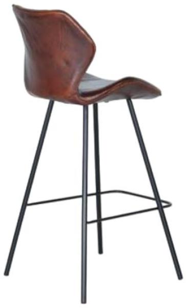 Product photograph of 2 X Caiziwan Industrial Brown Leather Bar Stool from Choice Furniture Superstore.