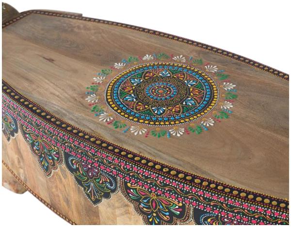 Product photograph of Taconite Hand-painted Mango Wood Bench from Choice Furniture Superstore.