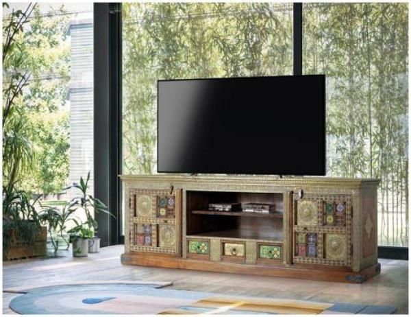 Product photograph of Trona Solid Acacia Wood Tv Cabinet from Choice Furniture Superstore.