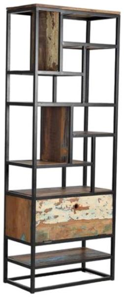 Product photograph of Jakin Recicled Wood 1 Door Bookcase from Choice Furniture Superstore.