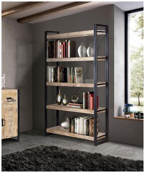 Product photograph of Jayuya Industrial Solid Mango Tree Wood Bookcase from Choice Furniture Superstore.