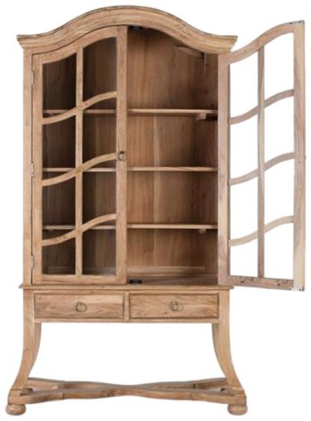 Product photograph of Myton Solid Acacia Wood 2 Door Display Cabinet from Choice Furniture Superstore.