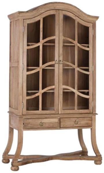 Product photograph of Myton Solid Acacia Wood 2 Door Display Cabinet from Choice Furniture Superstore.