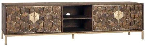 Product photograph of Royersford Mango Wood 4 Door Tv Cabinet from Choice Furniture Superstore.