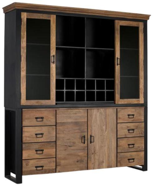 Product photograph of Rotan Solid Mango Wood 4 Door 8 Drawer Cupboard from Choice Furniture Superstore.