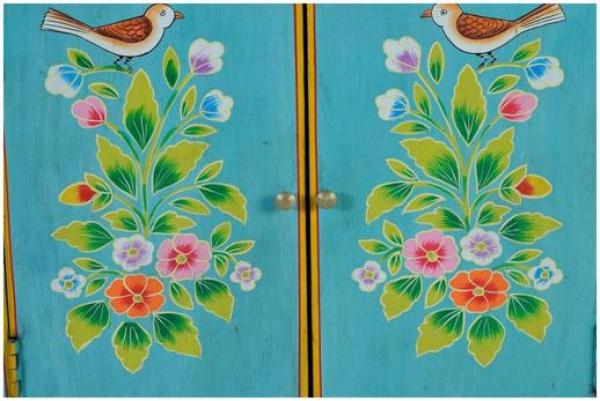 Product photograph of Peletier Hand-painted 2 Door Hall Cabinet from Choice Furniture Superstore.