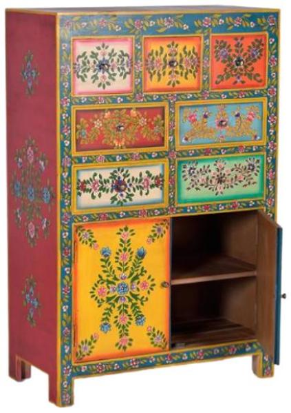 Product photograph of Wauzeka Painted Mango Wood Hall Cabinet from Choice Furniture Superstore.